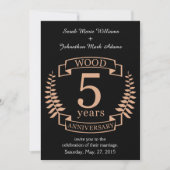 Invitation Mariage du bois 5 ans (Devant)