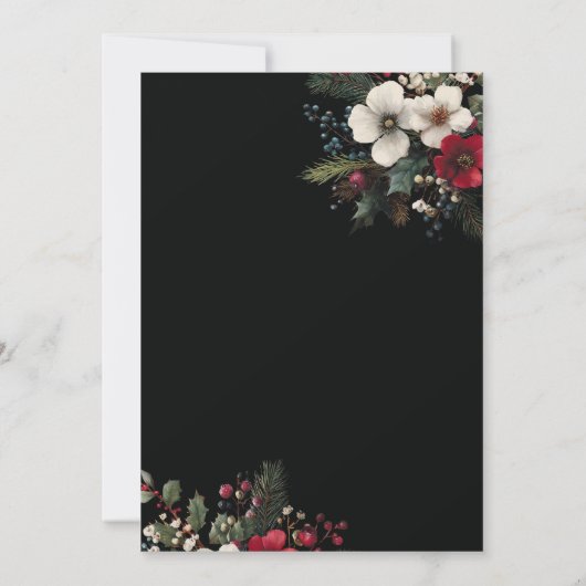 Invitation Mariage du bouquet d'hiver (Dos)