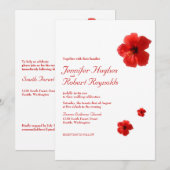 Invitation Mariage du budget tropical de l'Hibiscus rouge (Devant / Derrière)