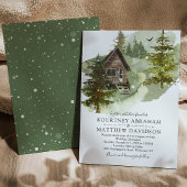 Invitation Mariage du Cabine de bois rustique d'hiver