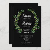 Invitation Mariage du cadre feuille (Devant / Derrière)