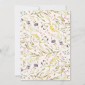 Invitation Mariage du cadre Fleur sauvage d'aquarelle de prin (Dos)