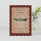 Invitation Mariage du canot Plaid Lumberjack + Flèches (Debout devant)