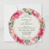 Invitation Mariage du cercle de photo romantique rose pâle ro (Devant)