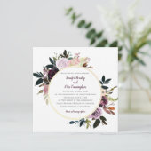 Invitation Mariage du cercle d'or blanc rose violet (Debout devant)