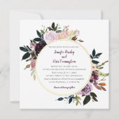 Invitation Mariage du cercle d'or blanc rose violet (Devant)