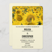 Invitation Mariage du champ de tournesol jaune (Devant / Derrière)