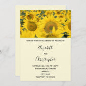Invitation Mariage du champ de tournesol jaune (Devant / Derrière)