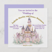 Invitation Mariage du château de Fairy Tale (Devant / Derrière)