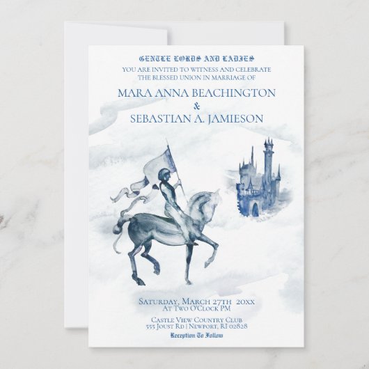 Invitation *~* Mariage du Chevalier du Château Médiéval sur u (Devant)