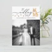 Invitation Mariage du chiot de Corgi Photo (Debout devant)