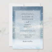 Invitation Mariage du code QR de la forêt de neige d'hiver (Devant)