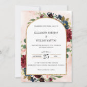 Invitation Mariage du code QR de la marine de Bourgogne (Devant)