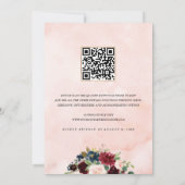 Invitation Mariage du code QR de la marine de Bourgogne (Dos)