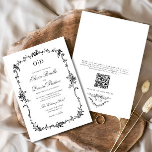 Invitation Mariage du code QR de la Toile de France victorien