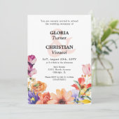 Invitation Mariage du code QR du présentoir floral de printem (Debout devant)