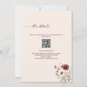 Invitation Mariage du code QR Fleur sauvage de Bourgogne (Dos)