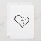 Invitation Mariage du coeur croisé noir (Dos)