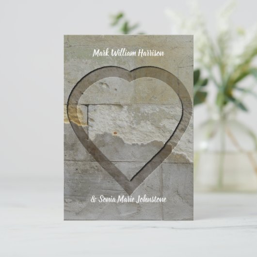 Invitation Mariage du coeur de pierre (Debout devant)
