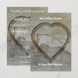 Invitation Mariage du coeur de pierre