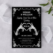 Invitation Mariage du coeur du crâne gothique