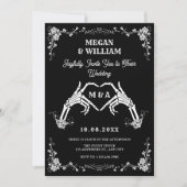 Invitation Mariage du coeur du crâne gothique (Devant)