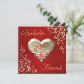 Invitation Mariage du COEUR monogramme ou ANNIVERSAIRE Invita (Debout devant)