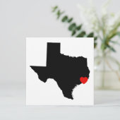 Invitation Mariage du Coeur Rouge du Texas blanc et noir (Debout devant)