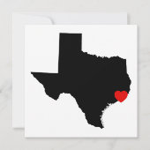 Invitation Mariage du Coeur Rouge du Texas blanc et noir (Devant)