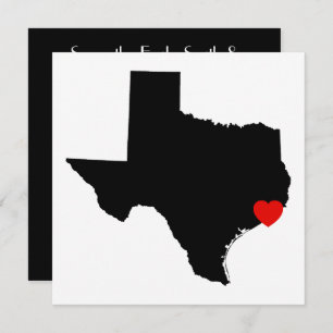 Invitation Mariage du Coeur Rouge du Texas blanc et noir