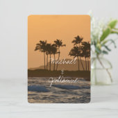 Invitation Mariage du coucher de soleil d'Hawaï (Debout devant)