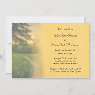 Invitation Mariage du coucher de soleil du pays