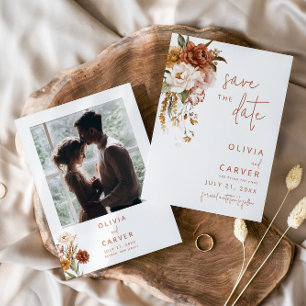 Invitation Mariage du coucher de soleil floral Enregistrer la