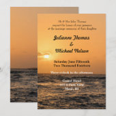 Invitation Mariage du coucher de soleil Hawaii (Devant / Derrière)