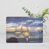 Invitation Mariage Du coucher Du Soleil Sur La Plage (Debout devant)