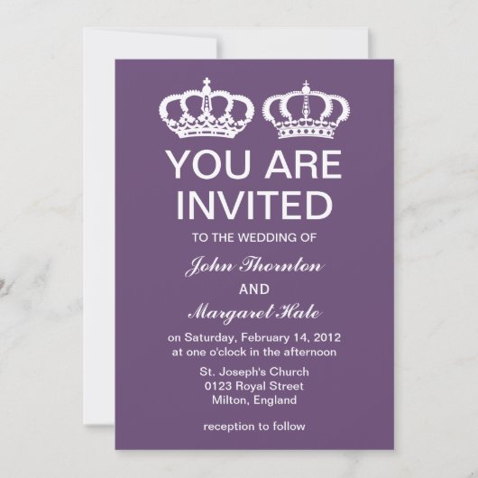 Invitation Mariage du couple royal de l'Améthyste (Devant)