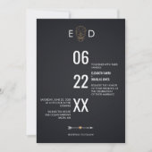 Invitation Mariage du crâne géométrique (Devant)