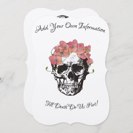 Invitation Mariage du crâne jusqu'à la mort Do us Part Invita (Devant / Derrière)