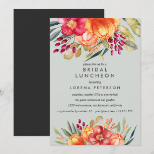 Invitation Mariage du déjeuner nuptial de fleurs peintes