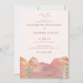 Invitation Mariage du désert de Boho (Devant)