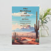 Invitation Mariage du désert de Cactus du Mexique occidental (Debout devant)