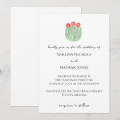 Invitation Mariage du désert de fleur rouge (Devant / Derrière)