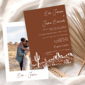 Invitation Mariage du désert de Terracotta moderne