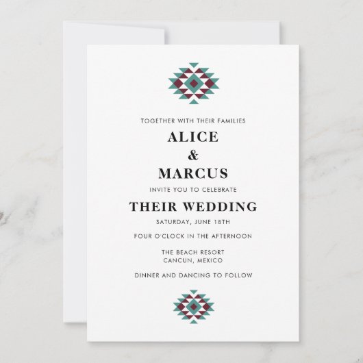 Invitation Mariage du désert du sud-ouest (Devant)