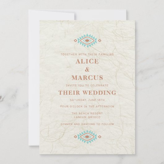 Invitation Mariage du désert du sud-ouest (Devant)