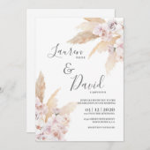 Invitation Mariage du désert Pampas Grass (Devant / Derrière)