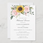 Invitation Mariage du dîner de répétition floral Blush Sunflo (Devant)