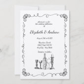 Invitation Mariage du dîner Whimsical (Devant)