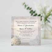Invitation Mariage du dollar de roses blancs et de sable de (Debout devant)