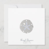 Invitation Mariage du dollar de roses blancs et de sable de (Dos)